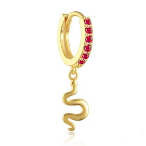 ANYCO Earrings Sterling Silver New Cute Charming Color Zircon Icons Snake Stud For Women Girl Teen Fashion Stylish Accessories Jewelry Gifts