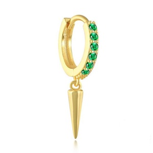 ANYCO Earrings Sterling Silver New Cute Charming Color Zircon Icons Spike Stud For Women Girl Teen Fashion Stylish Accessories Jewelry Gifts