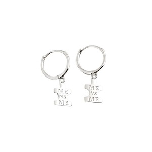 ANYCO Earrings Sterling Silver Punk Geometric Initials ME Label Stud For Women Girl Fashion Stylish Rock Accessories Jewelry Gifts