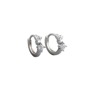 ANYCO Earrings Sterling Silver Simple Pave Chic Zircon Circle Huggie Hoop For Women Girl Teen Fashion Stylish Accessories Jewelry Gifts