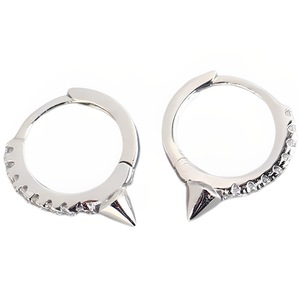 ANYCO Earrings Sterling Silver Single Short Spike Eternity Clicker For Women Girl Teen Perfect Fashion Stylish Accessories Jewelry Gifts