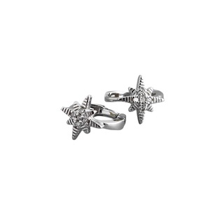 ANYCO Earrings Sterling Silver Statement Gold Ray Star Huggies Simple Piercing Hoop For Women Girl Teen Fashion Stylish Accessories Jewelry Gifts