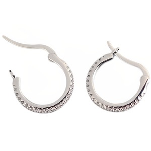 ANYCO Earrings Sterling Silver White Minimalist Round Rainbow CZ Zircon Hoops Crystal Huggies For Women Girl Fashion Stylish Accessories Jewelry Gifts