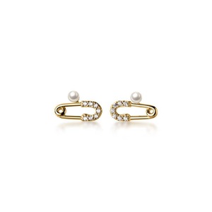 ANYCO Fashion Earrings Chic Small Pave Zircon Paper Clip Pin Stud Genuine Sterling Silver Jewelry Gift for Women