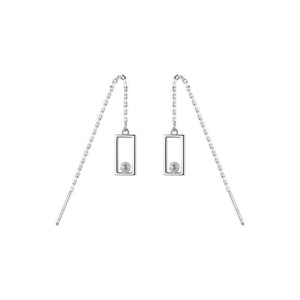 ANYCO Fashion Earrings Genuine 925 Sterling Silver Simple Geometric Luxury Zircon Ear Buckle for Women Teen Party Jewelry Gift