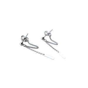ANYCO Fashion Earrings Genuine Sterling Silver Bohemian Link Chain Bead Stud Chic Classic Party Jewelry Gift for Women
