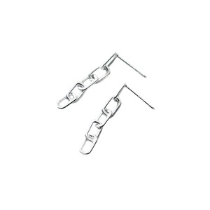 ANYCO Fashion Earrings Genuine Sterling Silver Punk Cuban Link Chain Stud Ring Clasp Dangle Rock Jewelry Gift for Women