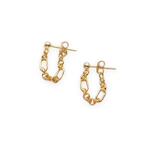 ANYCO Fashion Earrings Gold 925 Sterling Silver Bohemian Link Chain Stud for Women Hollow Chain Jewelry Gift