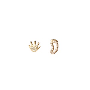 ANYCO Fashion Earrings Gold 925 Sterling Silver Luxury Zircon Palm Soles Mini Stud Women Jewelry Gift