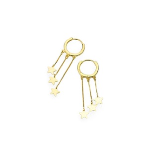 ANYCO Fashion Earrings Gold 925 Sterling Silver Romantic Tassel Star Huggies Drop Jewelry Gift for Women