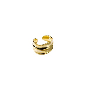 ANYCO Fashion Earrings Gold 925 Sterling Silver Simple No Piercing Three-layer Geometric Ear Clip Women Ear Cuff Jewelry
