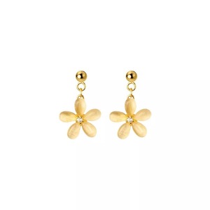 ANYCO Fashion Earrings Gold 925 Sterling Silver Sweet Opal Zircon Flower Pendant for Women Jewelry