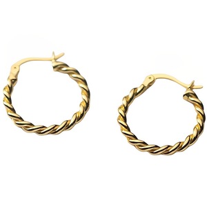 ANYCO Fashion Earrings Gold Twisted Circle for Women 925 Sterling Minimalist Punk Bohemian Huggies Jewelry Female