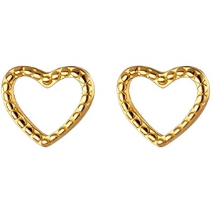 ANYCO Fashion Earrings Heart Gold 925 Sterling Silver Minimalist Stud for Women Cute Teen Jewelry