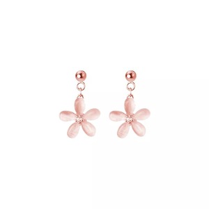 ANYCO Fashion Earrings Rose Gold 925 Sterling Silver Sweet Opal Zircon Flower Pendant for Women Jewelry