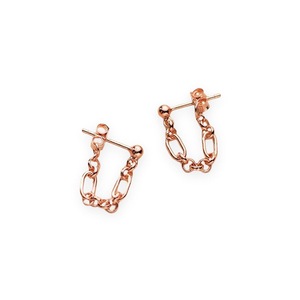 ANYCO Fashion Earrings Rose Gold 926 Sterling Silver Bohemian Link Chain Stud for Women Hollow Chain Jewelry Gift