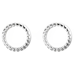 ANYCO Fashion Earrings Round Silver 925 Sterling Silver Minimalist Round Stud for Women Cute Teen Jewelry