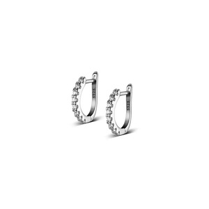 ANYCO Fashion Earrings Silver 925 Sterling Exquisite Zircon Huggies Hoop for Women Piercing Jewelry