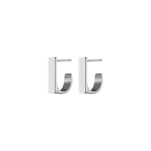 ANYCO Fashion Earrings Silver 925 Sterling Geometric Square White Enamel Elegant Stud for Women Jewelry