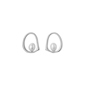 ANYCO Fashion Earrings Silver 925 Sterling Hollow Natural Freshwater Baroque Pearl Stud for Women Jewelry