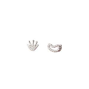 ANYCO Fashion Earrings Silver 925 Sterling Luxury Zircon Palm Soles Mini Stud Women Jewelry Gift
