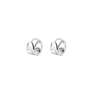 ANYCO Fashion Earrings Silver 925 Sterling Minimalist Punk Plated 18k Glossy Huggies for Women Men Jewelry