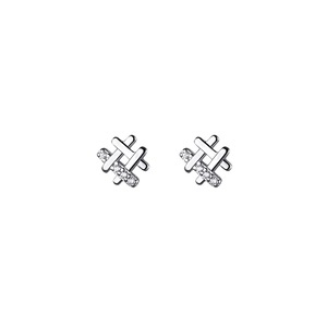 ANYCO Fashion Earrings Silver 925 Sterling Personality Geometric Pave Zircon Simple Small Stud for Women Jewelry