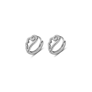 ANYCO Fashion Earrings Silver 925 Sterling Romantic Unique Angel Wings Shiny Zircon Ear Buckle for Women Jewelry