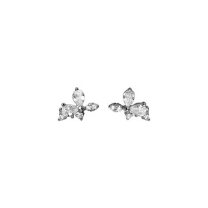 ANYCO Fashion Earrings Silver 925 Sterling Sweet Shiny Zircon Flower Stud for Women Chic Jewelry Gift