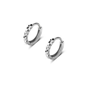 ANYCO Fashion Earrings Silver Real 925 Sterling Punk Hip Hop Link Chain Ear Buckle for Women Men Goth Rock Party Jewelry Accessories