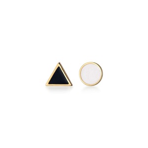 ANYCO Fashion Earrings Simple Geometric Round Black Triangle Zircon Stud for Women Classic Small Jewelry Accessories
