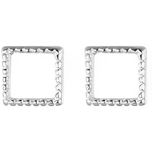 ANYCO Fashion Earrings Square Silver 925 Sterling Silver Minimalist Stud for Women Cute Teen Jewelry