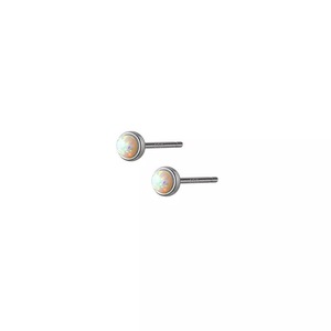 ANYCO Fashion Earrings Sterling Silver Cute Opal Zircon Chic Mini Small Stud Women Simple Ear Bone Piercing Jewelry