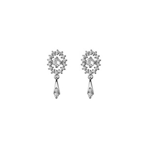 ANYCO Fashion Earrings Sterling Silver Luxury Full Zircon Elegant Oval Stud for Women Trendy Charm Wedding Anniversary Jewelry Gift