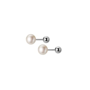 ANYCO Fashion Earrings Sterling Silver Natural Pearl Spiral Bead Stud for Women Chic Birthday Jewelry Gift 6-7MM