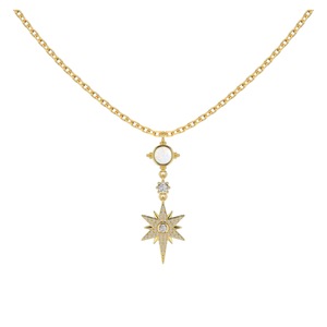 ANYCO Necklace 18k 925 Silver Celestial Star Pendant with Zircon 5A Gift Jewelry for Women