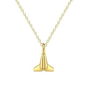 ANYCO Necklace 18K Gold Plated 925 Silver Praying Hands Pendant Gift Jewelry for Women
