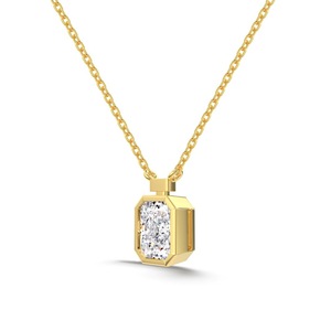 ANYCO Necklace 18K Gold Plated 925 Silver Rectangular White Gemstone with Zircon 8A Gift Jewelry for Women