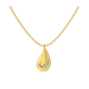 ANYCO Necklace 18k Gold Plated 925 Silver Teardrop Pendant with Zircon 5A Gift Jewelry