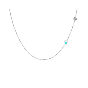 ANYCO Necklace 925 Silver Evil Blue Eye Pendant Protection Gift Jewelry for Women