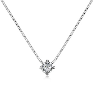ANYCO Necklace 925 Silver for Women Cute Cubic Zirconia 5A 0.25ct Pendant Rhodium Platting Jewelry