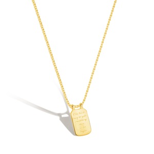 ANYCO Necklace 925 Silver for Women Cute Trendy Rectangle Gold Platting 18K Jewelry