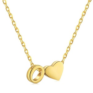 ANYCO Necklace 925 Silver for Women Elegant Letter O Heart Pendant Cubic Zirconia 5A Gold Platting 18K Jewelry