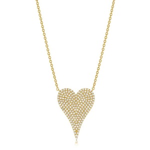 ANYCO Necklace 925 Silver for Women Fine Heart Gold Platting Cubic Zirconia 5A 18K Jewelry