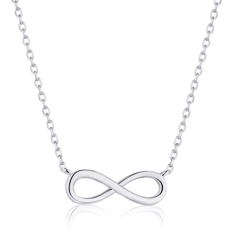 Buy Anyco Necklace 925 Silver for Women Infinity Pendant Rhodium ...