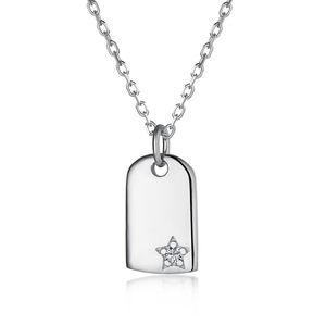 ANYCO Necklace 925 Silver for Women Plate Pendant Star Pendant Rhodium Platting Cubic Zirconia 5A Jewelry