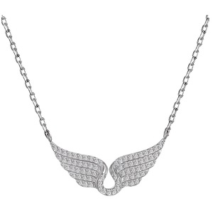 ANYCO Necklace 925 Silver for Women Winged Pendant Rhodium Platting Cubic Zirconia 5A Jewelry