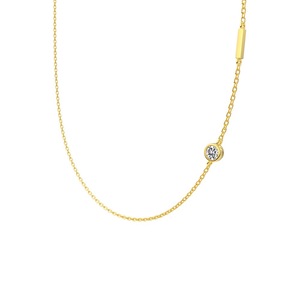 ANYCO Necklace 925 Silver Initial I Pendant With Round Cubic Zirconia 5A Jewelry For Women