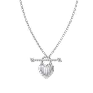 ANYCO Necklace 925 Silver Knot Heart Shaped Pendant with Zircon 5A Gift Jewelry for Women