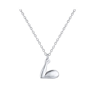 ANYCO Necklace 925 Silver Sculpted Bicep Pendant Zircon Gift Jewelry for Women